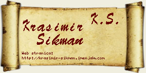 Krasimir Šikman vizit kartica